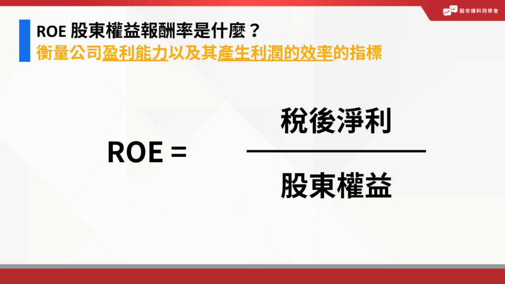 ROE 股東權益報酬率是什麼？